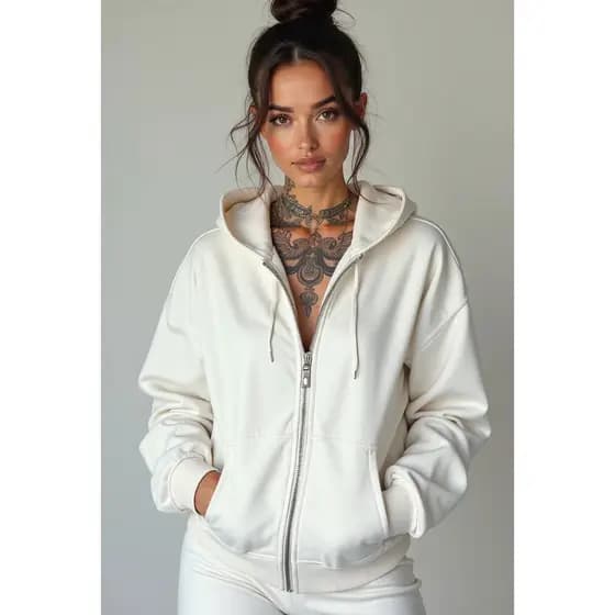 MOLETOM ZIPER FLANELADO UNISSEX COM CAPUZ BOLSO CANGURU