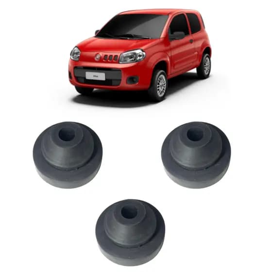 Coxim Fixação Da Caixa De Ar Fiat Uno / Vivace 03 Pçs