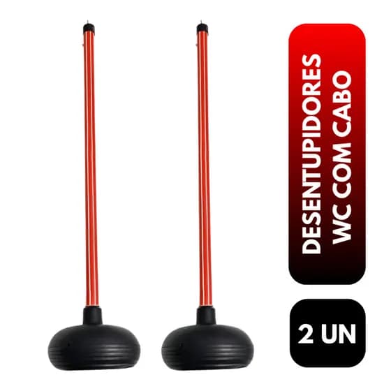 Kit 2 Desentupidor Vaso Sanitário Alta Pressão Ralo Banheiro Privada Pia Wc Desentupir Encanamento