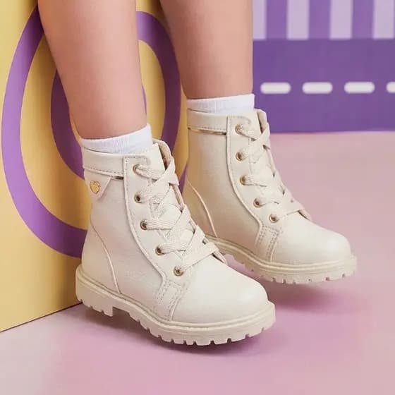 Coturno Infantil Juvenil Menina Feminino Bota Botinha Moda Estilo Confortável Solami