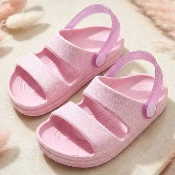 Papete Glitter Infantil Menina Babuche Brilho Feminina Sandália Leve Confortável Macia Solami