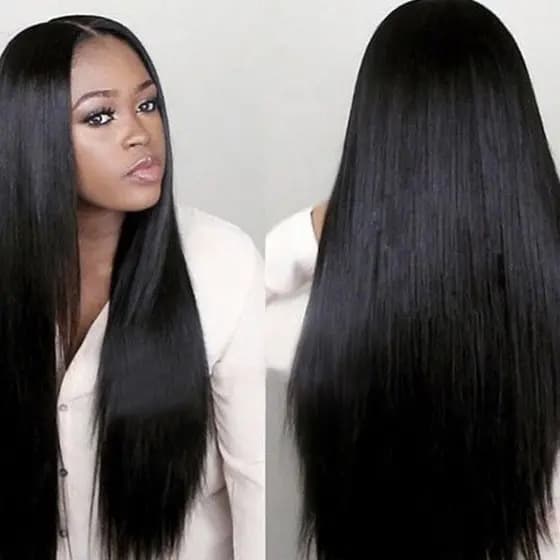 Peruca Lisa Super Natural Similar ao Cabelo Humano Sem Brilho 75cm