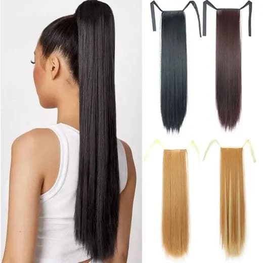 Aplique Rabo De Cavalo Liso De Fita 65Cm Fibra Orgânica