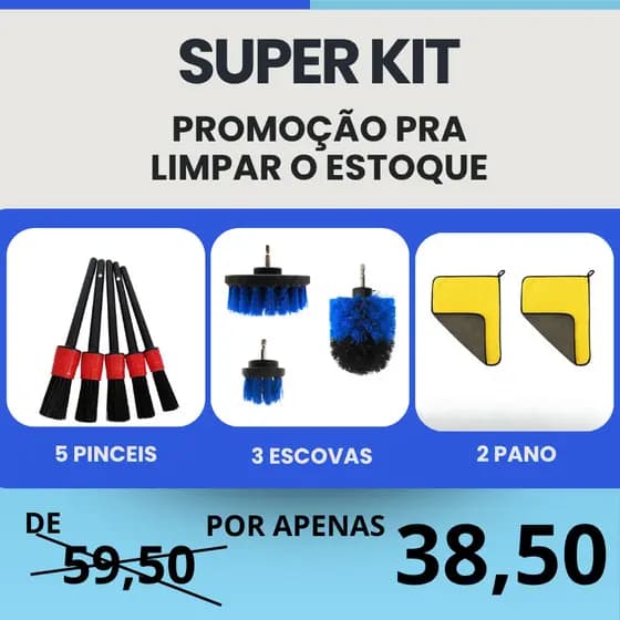 Kit Limpeza Automotiva Detalhamento Higienização de Carro