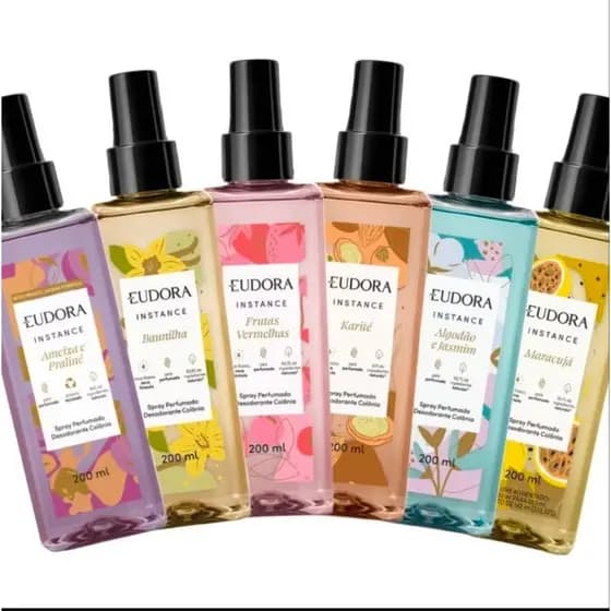 Spray Perfumado Desodorante Colônia Instance (Obsessão por Baunilha, Maracujá, Ameixa e Praliné, Morango Irresistível)