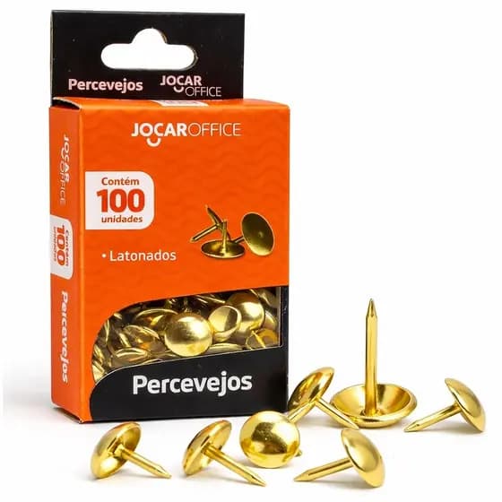 Tachinhas Percevejos Latonado Dourado 100 Peças Jocar Office