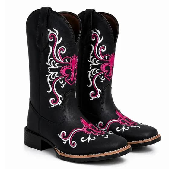 Bota Texana Feminina Country Bico Quadrado Dudalina PInk