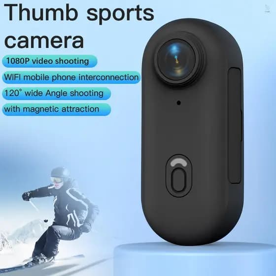 Câmera de Ação 1080P WiFi à Prova D‘água 30M Mini Câmera Esportiva com Lente Grande Angular 120° Pulsadeira Magnética