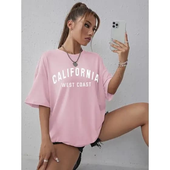 Camiseta Oversized California West Coast - Estilo de Rua Larga
