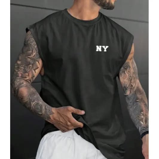 Regata Masculina Machão PLUS SIZE NY 100% Algodão 30.1 G1 AO G5 Academia Treino
