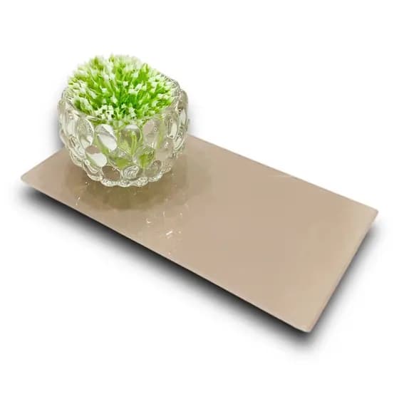 Bandeja Rose Decoração Banheiro Sala Quarto Vidro 20x10cm