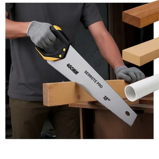 Serrote Bimaterial Resistente Qualidade Madeira Mdf Pvc Preto e amarelo 45cm