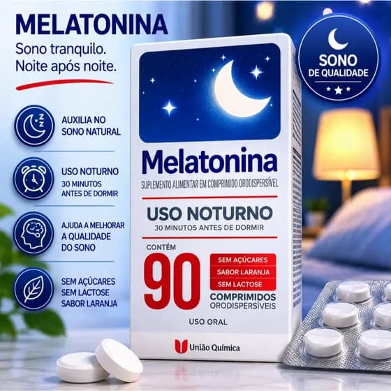 Melatonina 90 Cápsulas Auxilia no Sono Relaxamento Suplemento para Noite