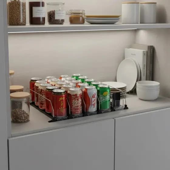Dispenser Automático de Lata Garrafa Ajustável Organizador Armário Geladeira