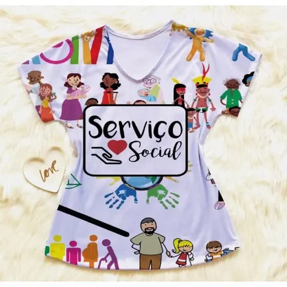 Camisa Profissão Serviço Social/Assistente Social/Cras