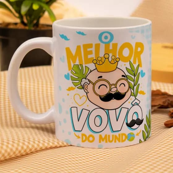Caneca Personalizada O melhor vovô do Mundo Presente Dia dos Avós