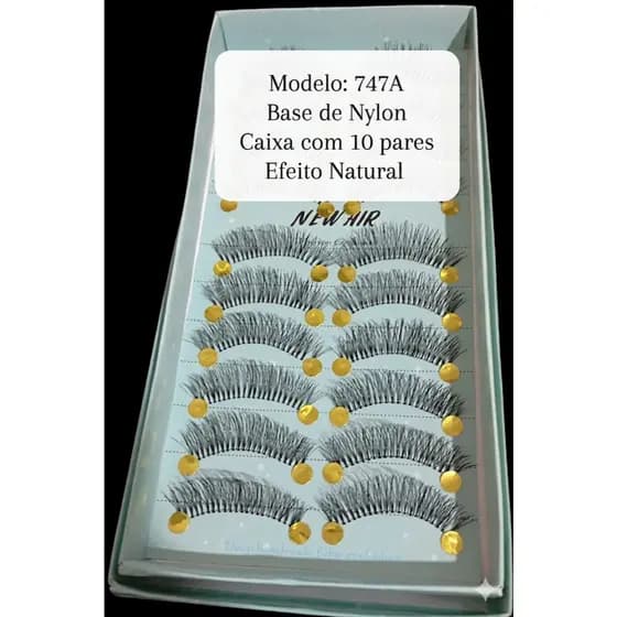 Cilios New Air 747a Extensão Em Tela Nylon Natural 10 Pares