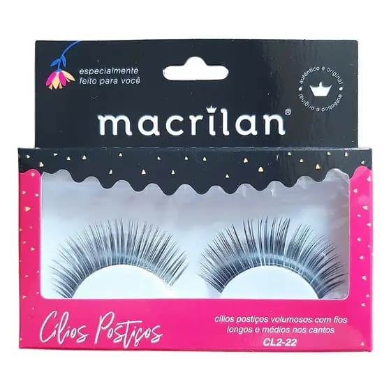 Cilios Postiços Macrilan 10 Pares Fios Longos Atacado