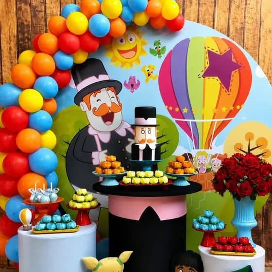 Kit Balão Bexiga Festa Mundo Animais Vermelho Amarelo Azul Arco Descontruido Organico