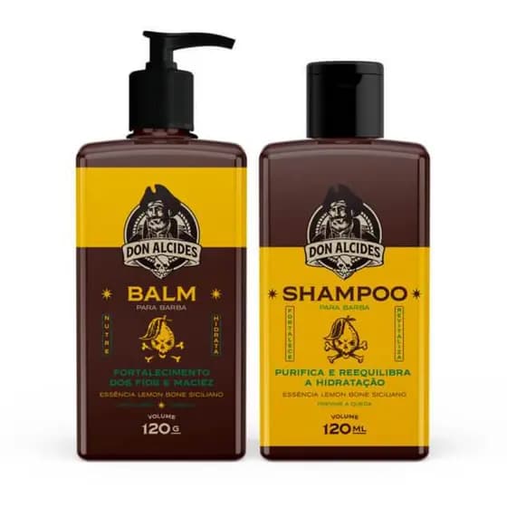 Kit de Barba - Balm e Shampoo para Barba Don Alcides Lemon Bone Siciliano
