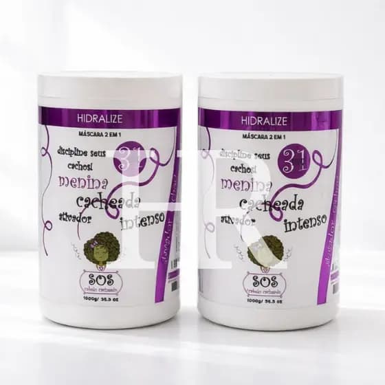 Kit 2 Creme para Pentear 3 em 1 MENINA CACHEADA1kg Hidralize Ativa Os Cachos