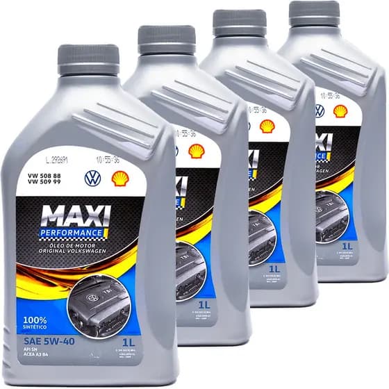 Kit 4 Litros de Oleo Vw 5w40 100% Sintético Maxi Performance 508 88 509 99