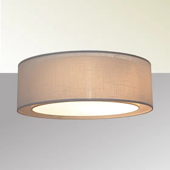 Luminária de Teto Plafon Cúpula Dupla Linho Pérola 60x16