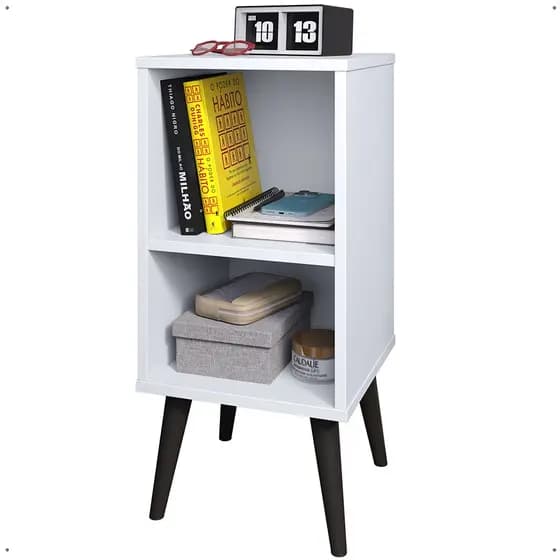 Mesa Cabeceira Lateral Cama Box Mesinha Nicho Prateleira Organizadora Decoração Retrô Quarto - RPM