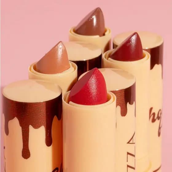 KIT COM 4 - BATOM SOFT MATTE CHOCO FUN FENZZA MAKE UP batom bala Com Óleo De Rícino hidratante