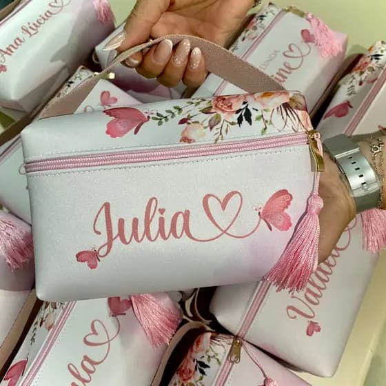 Frasqueira Personalizada Para Presente Lembrancinha Floral Acompanha Pingente