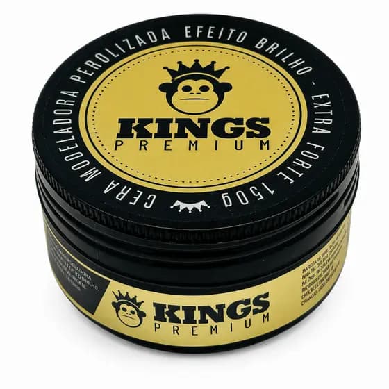 Pomada Cera Modeladora Efeito Brilho Perolizada 150g Kings - Alta Fixação e Modelagem Profissional