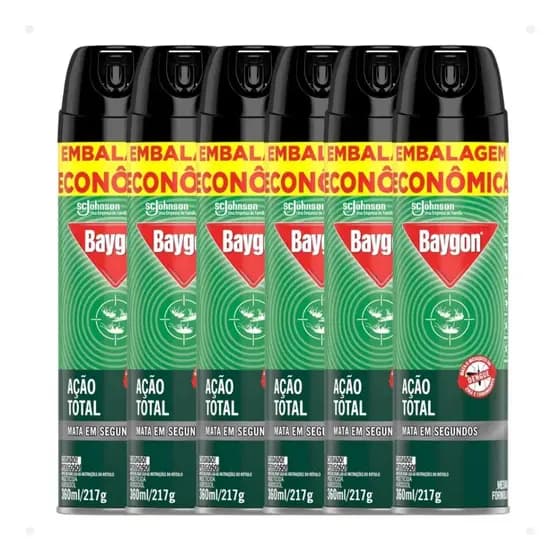 Kit 6 Unidades Multi Inseticida Baygon Aerosol Spray 360ml