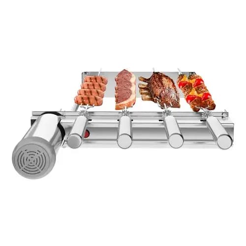 Churrasqueira Grill Baixo Inox Sevefort 4 Espetos Giratório