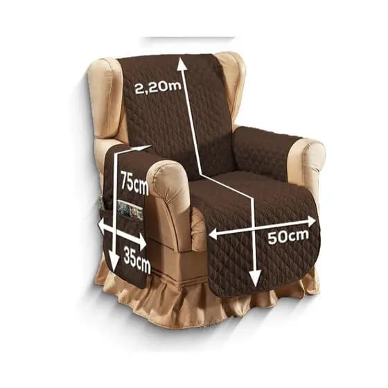 Capa Protetora De Poltrona Do Vovô Matelado 2,20x 0,50cm Com Porta Objetos