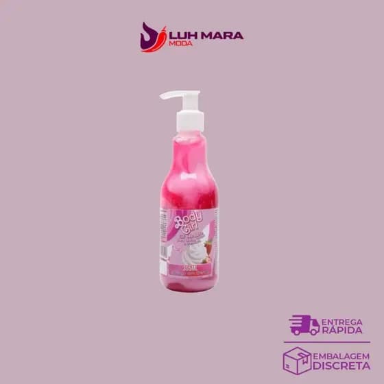 Body Girl Gel Hidratante Corporal Beijável Sabor Morango Com Chantilly Para Virilha Bumbum E Corpo Hidratante Corporal