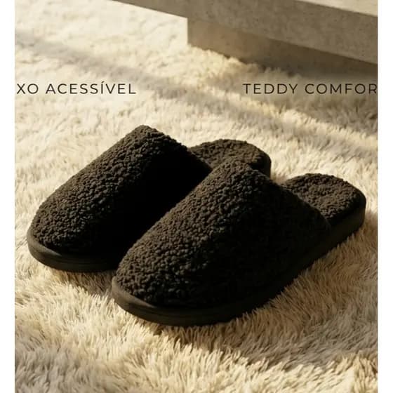 CHINELO PANTUFA QUARTO PELUCIA FEMININO CONFORTAVEL PELUDO ANTIDERRAPANTE INVERNO QUENTE
