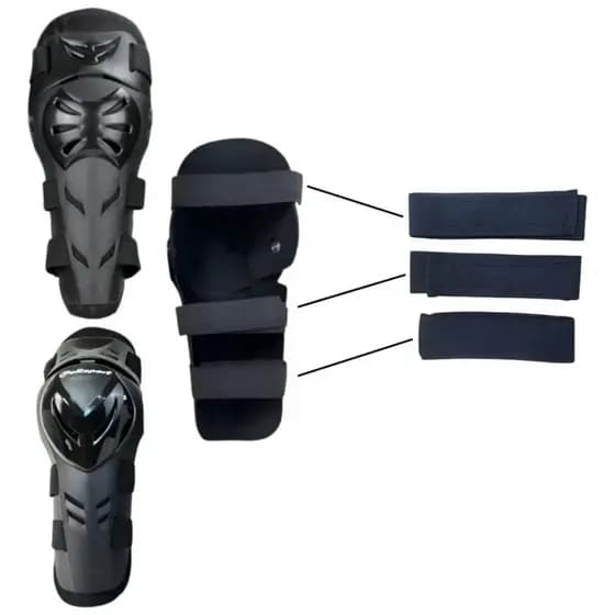 Tira Elástico Universal P/joelheira Polisport E Protector Kit 6un Preto Unico Cinta Fivela