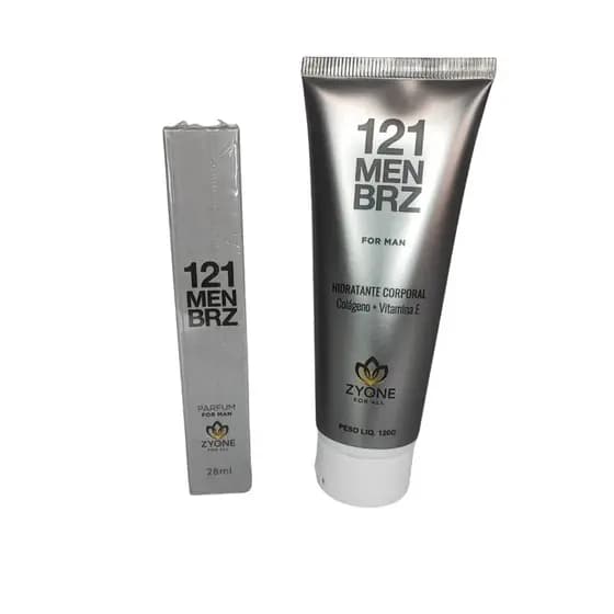 Kit Perfume Masculino 121 men Brz 28ml Zyone + Hidratante Masculino - Importado