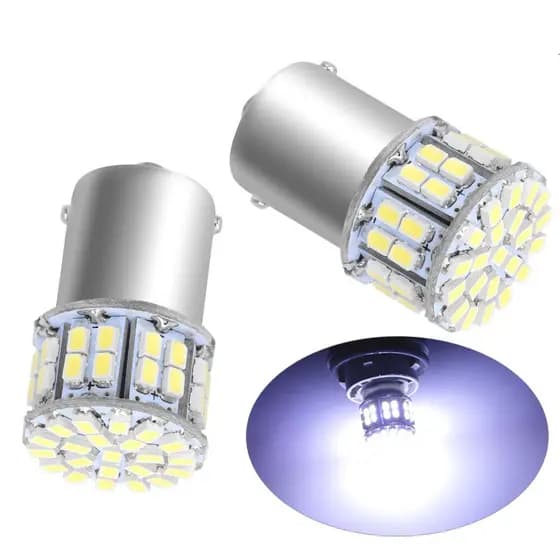 Par Lâmpada Ré com 50 Leds 1156 (1 Polo) P21w Luz Ré Celta Palio Uno Civic Corsa Saveiro e Outros