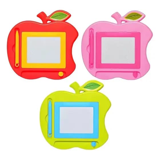 Kit 3 a 10 Lousa Mágica Formato Maçã Infantil Quadro Magnética Com Caneta e Apagador Brinquedo Quadro Desenha Apaga