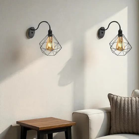 Luminária Arandela De Parede Retrô Diamante + ST64 Moderno Industrial
