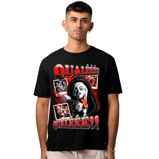 Camiseta Algodão Unissex Todo Mundo em Pânico 6 Graphictee Ghostface Qualé ! Camisa Tshirt