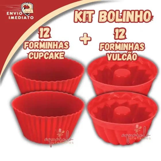 Kit Forminha De Silicone Para Cupcake Mini Pudim Mini Bolinho Capcake Mini Bolo Air Fryer