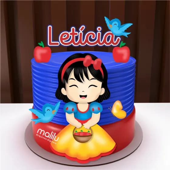 Topo/topeer de bolo BRANCA DE NEVE BABY personalizado