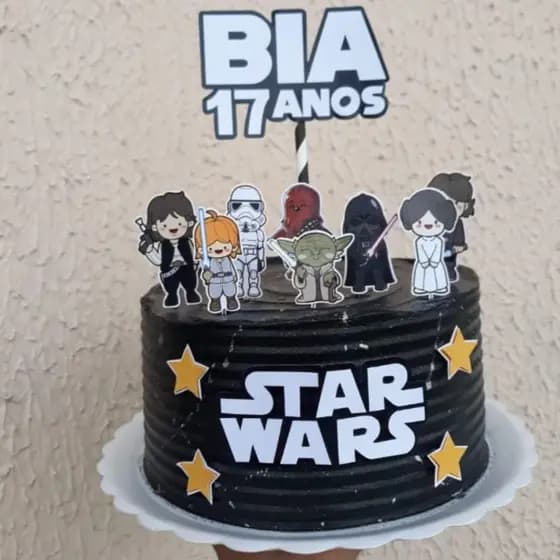 Topo/topper de bolo Star Wars Personalizado
