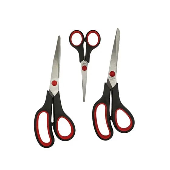 Kit 3 Tesoura Cortar Multiuso Em Aço 3 Tamanhos Plástico Tecido Cozinha