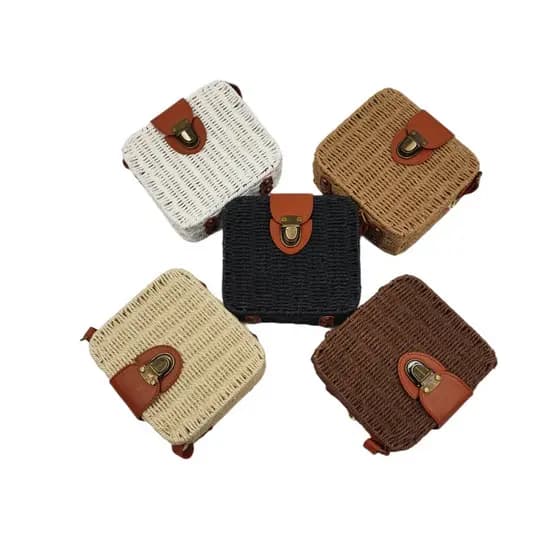 Bolsa Quadrada Feminina Palha Sintética Moda Praia - ATACADO E VAREJO BL-086