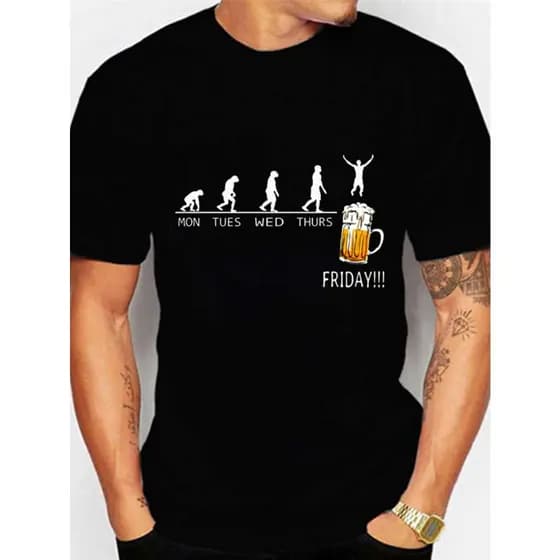 Camiseta Masculina Cervejinha Homosapiens Dias Da Semana Friday
