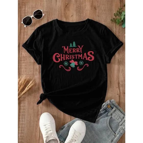 Camiseta Feminina T-shirt Merry Christmas Feliz Natal