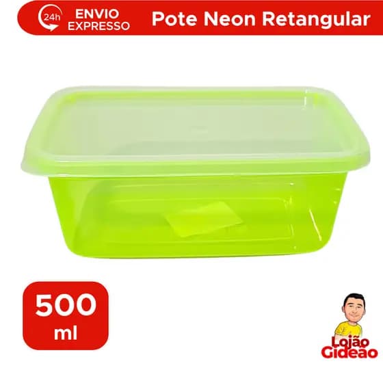 Pote Verde 500ml Retangular Mantimentos Geladeira